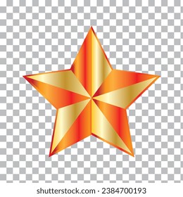 Icono de gradiente de 3 estrellas aislado en fondo blanco.