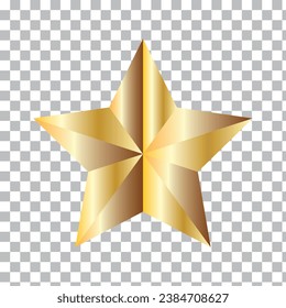 Icono de gradiente de 3 estrellas aislado en fondo blanco.