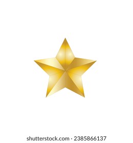 3D-Stern-Farbverlauf-Symbol einzeln auf weißem Hintergrund.Stern-Vektorgrafik.