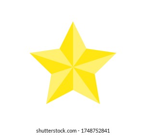 3d star with highlights. Icon for holiday design element. Vector illustration.