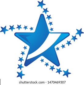 3d star icon in blue color scheme