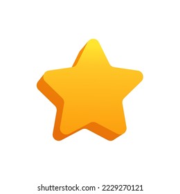 Icono de estrella 3d o botón aislado. Ilustración vectorial. 