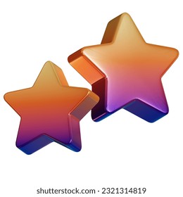 3d star icon with gradient color. 3d vector icon. Cartoon minimalist style.