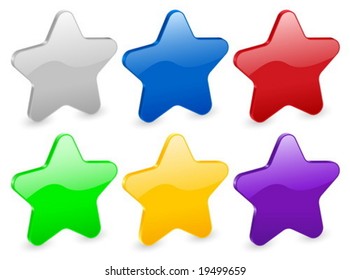 3D star isolated on white background. Vector illustration.