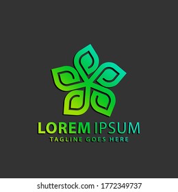 3D Star Leaf Abstract Logos Design Vector Illustration Template Stock Premium