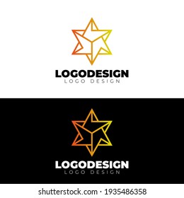 Diseño de logotipo de 3 estrellas creativo y plantilla vectorial mínima de logotipo