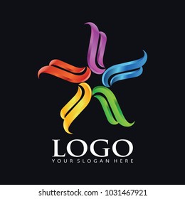 3D star logo icon