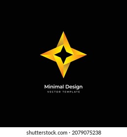 3D star minimal logo template. Vector illustration