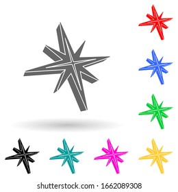 3d star multi color style icon. Simple glyph, flat vector of star icons for ui and ux, website or mobile application