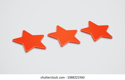 3D star rating or background, vector illustartion