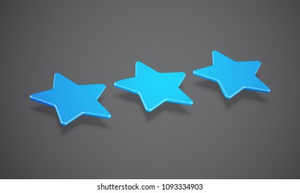 3D star rating or background, vector illustartion