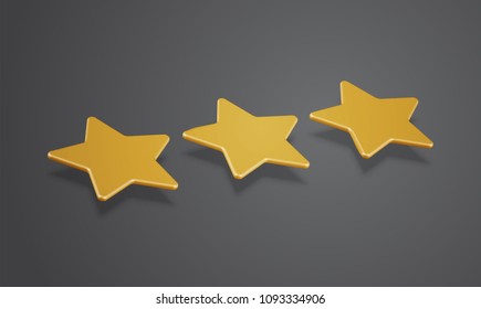 3D star rating or background, vector illustartion