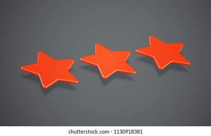 3D star rating or background, vector illustartion