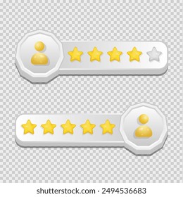 3d star rating, review for quality customer rating feedback from client employee