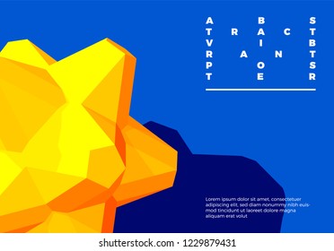 3D star shape background with vibrant color for vivid lights poster, booklet or cover in memphis style