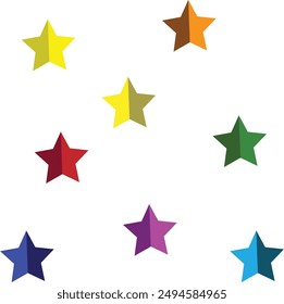 3d star shape set icon design eps 10.