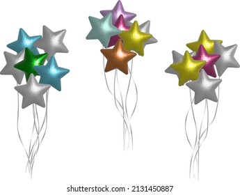 Balón en forma de estrella 3D, globos estelares coloridos y tridimensionales