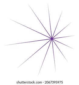 3D star, starburst, sunburst icon, symbol in perspective. Radial shape, design element. Badge, seal vector