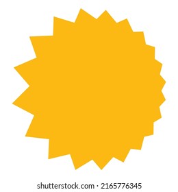 3D star, starburst, sunburst icon, symbol in perspective. Radial shape, design element. Badge, seal vector