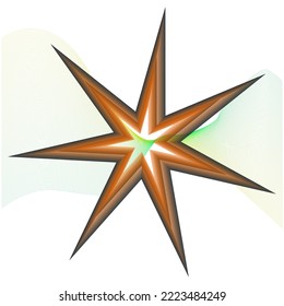 3D-Sternsymbol mit Wavy Lines-Hintergrund