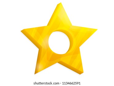 3d Star. Use for Your Design. Frame for text, photo. Vector isolated stock illustration.