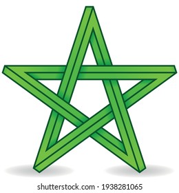 3d star vector design, impossible geometric figure shaped like a five-pointed star