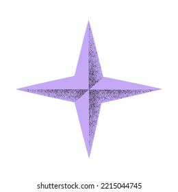 3d star vector element. Sparkle symbol. Geometric shape with noise textured facets. Shiny sign for decoration. 