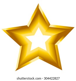 3d star vector illustration symbol golden