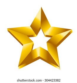 3d star vector illustration symbol golden