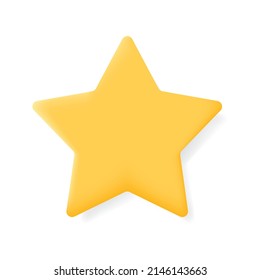 3D Star, Yellow Star icon, Gold Star Icon, Gold Star Vector, Vector Illustration Background