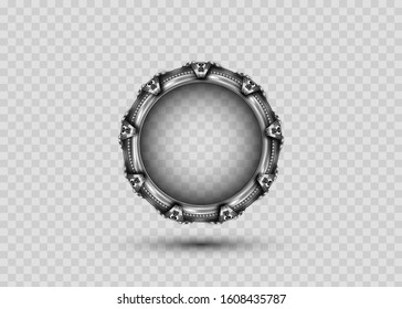 3D stargate icon, portal gate concept alien construction isolate on transparent background. Spatial entrance time machine