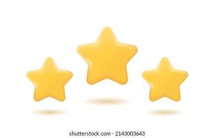 3d stars realistic icon vector concept. Trendy modern design illustration isolated