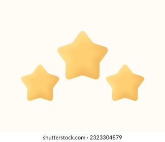 3d stars realistic icon vector concept