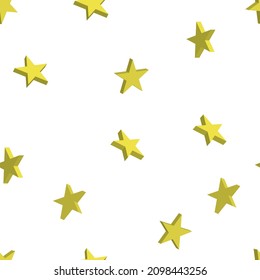 3d stars seamless pattern on white background,illustration of stars design vector background template
