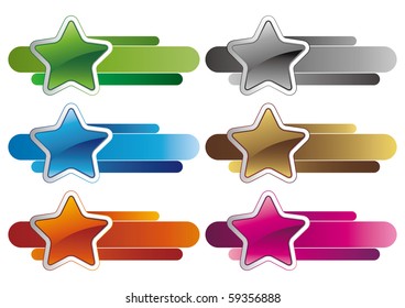 3d stars vector design element