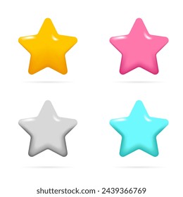 3d estrellas diseño vectorial con opción de cuatro colores. ilustración vectorial