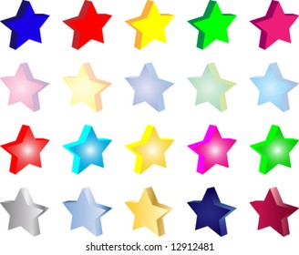 3d stars vector illustration