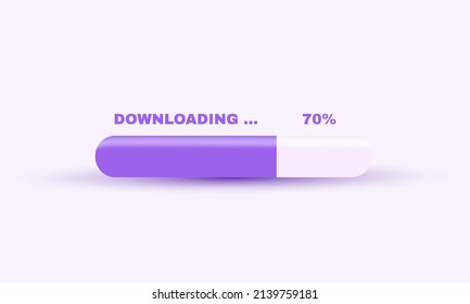 3d start downloading status bar on white background. Trendy and modern vector in 3d style.