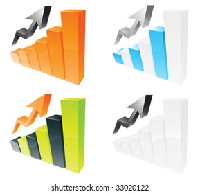 3D statistic chart graph set