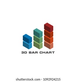 3d statistic chart graphic template