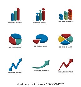 3d statistic chart graphic template