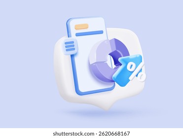 3d statistic graph icon for investment diagram report. creative solution concept on pastel background. Goal for business, bank, finance. 3d analysis investment graph vector icon render illustration