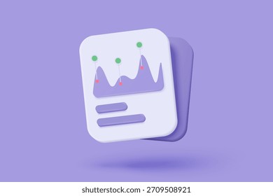 3d statistic graph icon for investment diagram report. creative solution concept on pastel background. Goal for business, bank, finance. 3d analysis investment graph vector icon render illustration