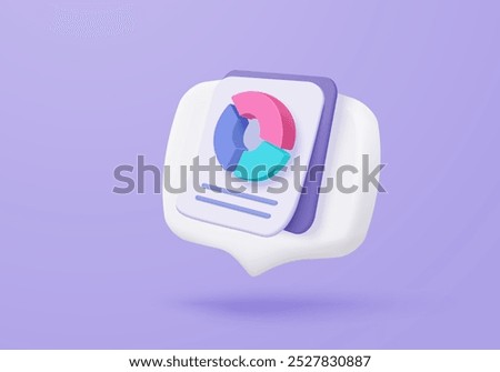 3d statistic graph icon for investment diagram report. creative solution concept on pastel background. Goal for business, bank, finance. 3d analysis investment graph vector icon render illustration