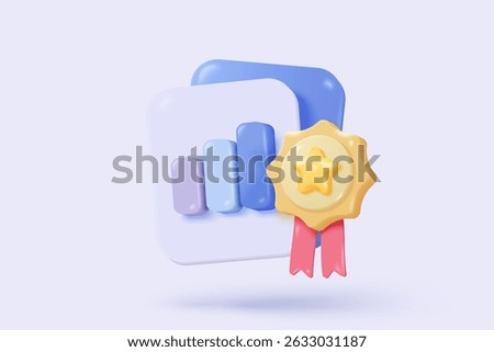 3d statistic graph icon for investment diagram report. creative solution concept on pastel background. Goal for business, bank, finance. 3d analysis investment graph vector icon render illustration