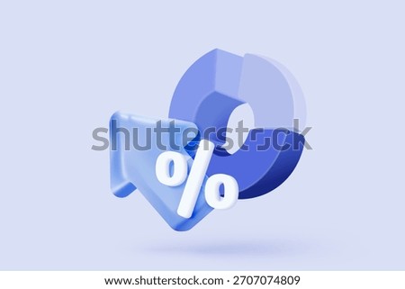 3d statistic graph icon for investment diagram report. creative solution concept on pastel background. Goal for business, bank, finance. 3d analysis investment graph vector icon render illustration