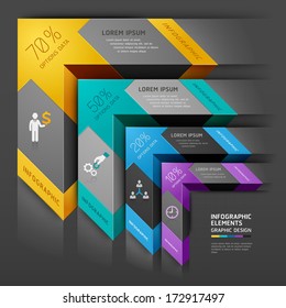 3d step arrow staircase diagram business. Vector illustration. can be used for workflow layout, banner, number options, step up options, web design, infographics.