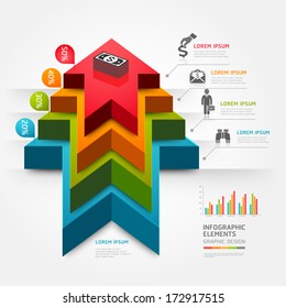 3d step up arrow staircase diagram business. Vector illustration. can be used for workflow layout, banner, number options, step up options, web design, infographics.