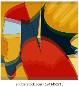 3D Stereo Effect. Colorful abstract background