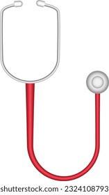 3D stethoscope, medical instrument, vector